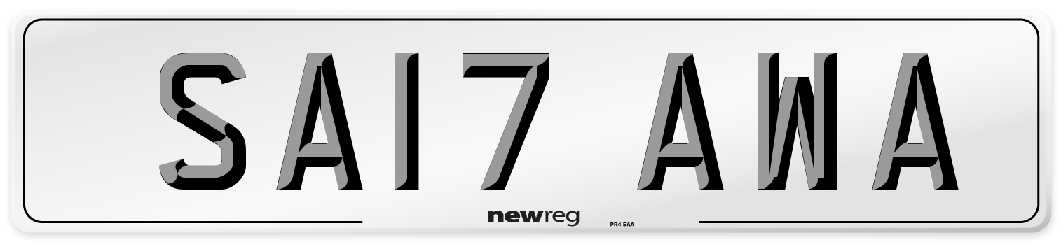 SA17 AWA Number Plate from New Reg